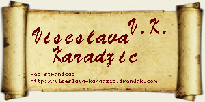 Višeslava Karadžić vizit kartica